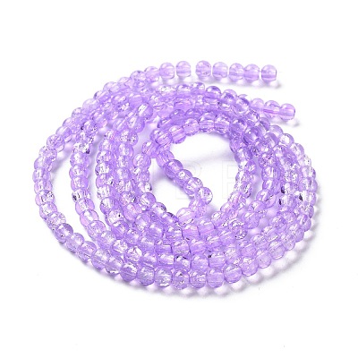 Spray Painted Crackle Glass Beads Strands CCG-Q002-4mm-04-1