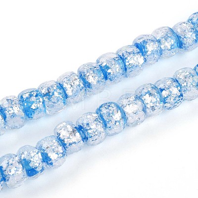 Luminous Handmade Silver Foil Glass Beads Strands FOIL-N029-02B-08-1
