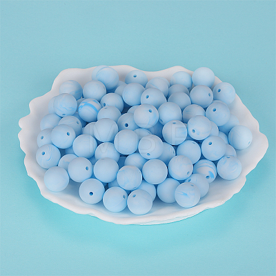 Round Silicone Focal Beads SI-JX0046A-62-1