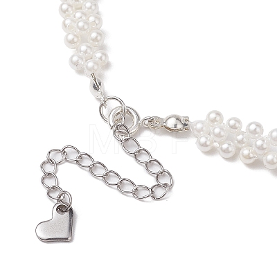 Shell Pearl Bead Beaded Necklaces NJEW-JN04946-1