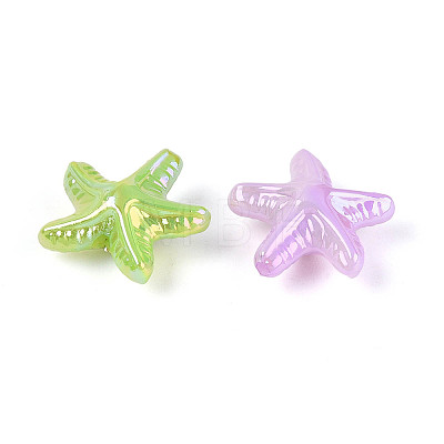 UV Plating Opaque Acrylic Beads OACR-N153-15-1