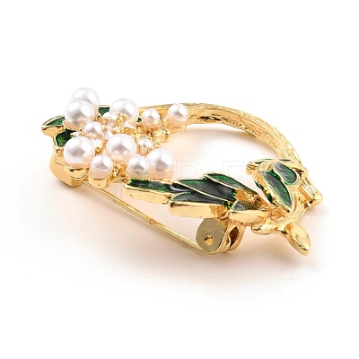 Garland Alloy Brooch with Resin Pearl JEWB-O009-08-1