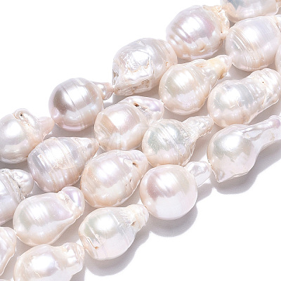 Natural Baroque Pearl Keshi Pearl Beads Strands PEAR-S019-02E-01-1