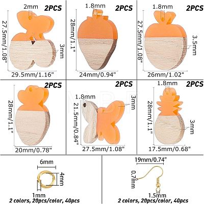 Olycraft DIY Dangle Earring Making Kits RESI-OC0001-09-1