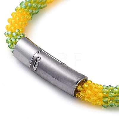 Glass Crochet Beaded Necklace NJEW-Z029-04F-1