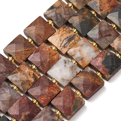 Natural Polychrome Jasper/Picasso Stone/Picasso Jasper Beads Strands G-F839-A30-01-1