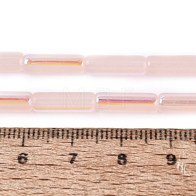 Electroplate Imitation Jade Glass Beads Strands EGLA-Q132-02A-D03-1