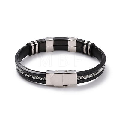 Men's Silicone Cord Bracelet BJEW-M206-02GP-1
