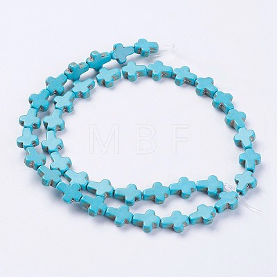 Synthetic Turquoise Beads Strands G-E456-15B-8x10m-1