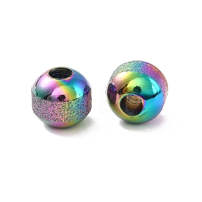 Rainbow Color Ion Plating(IP) Textured 304 Stainless Steel Beads STAS-P306-01B-MC-1