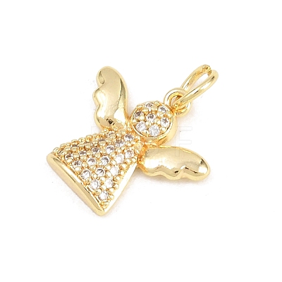 Brass Micro Pave Cubic Zirconia Pendants KK-F938-38G-02-1