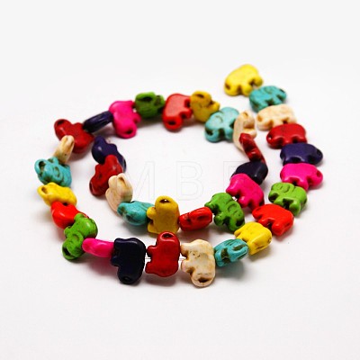 Elephant Synthetic Turquoise Beads Strands TURQ-I010-36-1