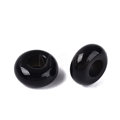 Natural Obsidian European Beads G-Q602-04M-1