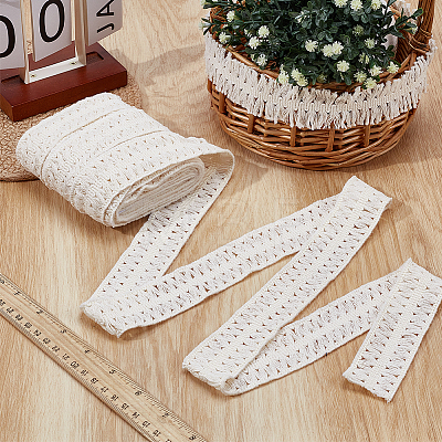 Cotton Tassel Lace Ribbon OCOR-WH0105-197A-1