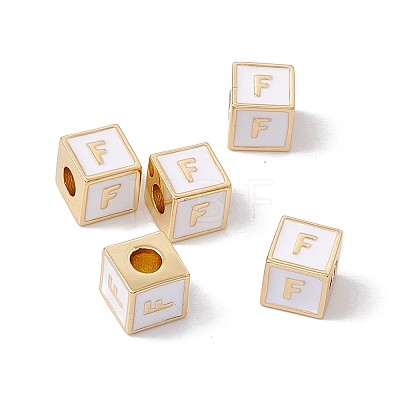 Rack Plating Brass Enamel Beads KK-B060-04G-04F-1