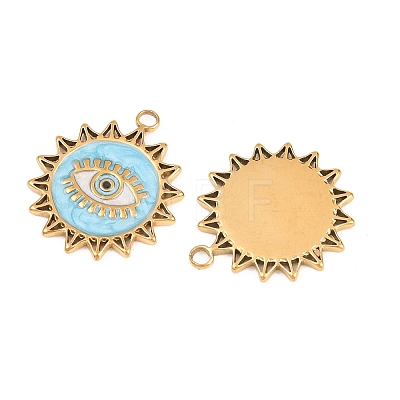 304 Stainless Steel Enamel Pendants STAS-K293-38G-1