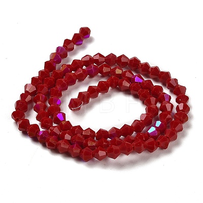 Opaque Solid Color Electroplate Glass Beads Strands EGLA-A039-P4mm-L01-1