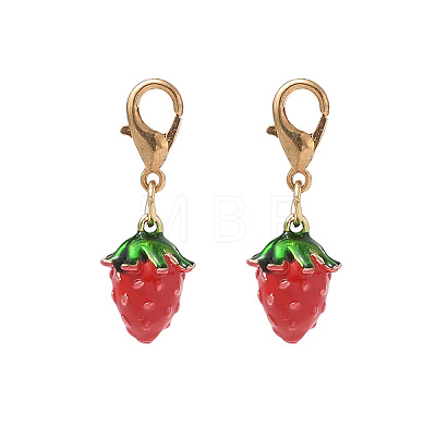 Brass Enamel Pendant Decorations HJEW-YW00573-04-1