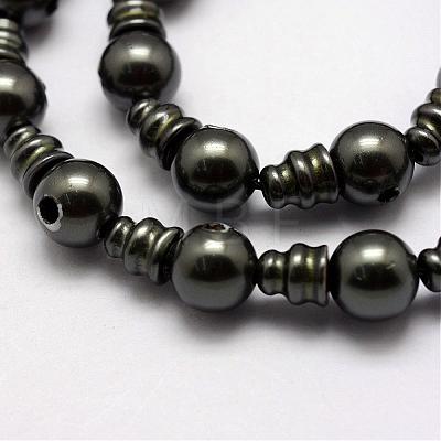 Plated Shell 3-Hole Guru Beads Strands BSHE-K005-01-1
