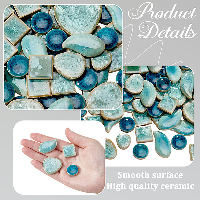 500G 4 Styles Handmade Porcelain Cabochons DIY-SP0007-70-1
