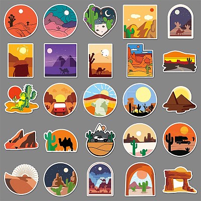 50Pcs Desert PET Waterproof Stickers PW-WG5D20E-01-1