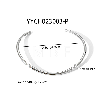 Simple Stainless Steel Round Cuff Choker Necklaces Fashion Jewelry for Women RC6869-6-1