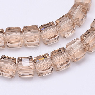 Faceted Cube Transparent Glass Beads Strands EGLA-E041-2mm-D02-1