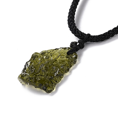 Glass Pendant Necklace NJEW-D295-01-1-1