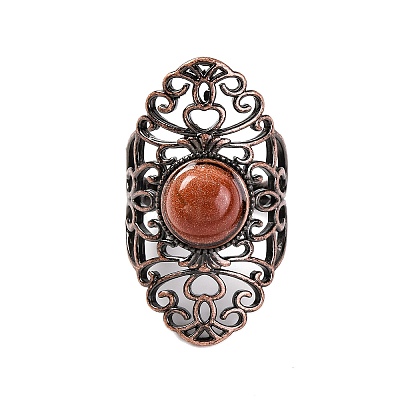 Synthetic Goldstone Retro Finger Rings RJEW-B067-02R-22-1