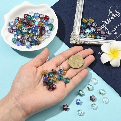20Pcs Transparent Electroplate Glass Beads GLAA-YW0005-11A-1