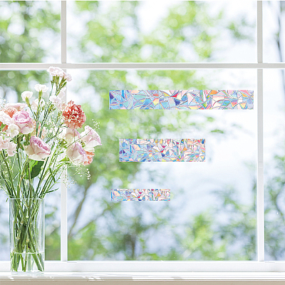 Waterproof PVC Colored Laser Stained Window Film Adhesive Stickers DIY-WH0256-071-1