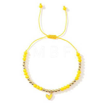 Heart Brass Enamel Charm Bracelets CK5066-3-1