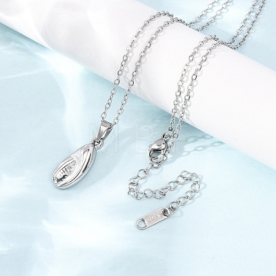 304 Stainless Steel Pendant Cable Chain Necklaces for Men Women NJEW-K308-03A-P-1