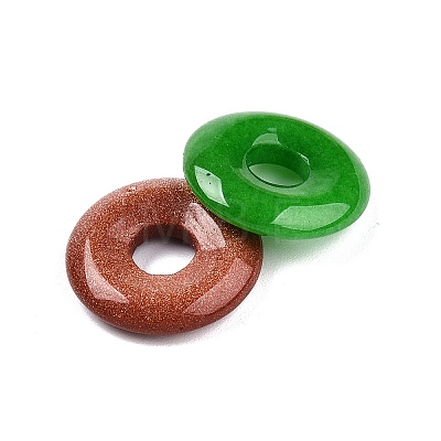 Natural & Synthetic Mixed Stone Donut Pendants G-N344-38D-1