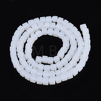 Frosted Imitation Jade Glass Beads Strands GLAA-N072-01A-C01-1