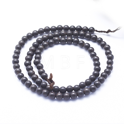 Natural Ebony Wood Beads Strands X-WOOD-P011-03-10mm-1