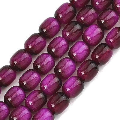 Dyed Imitation Tiger Eye Glass Beads Strands GLAA-H040-02D-1