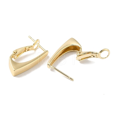 Rectangle Brass Hoop Earring for Women EJEW-U008-03G-1