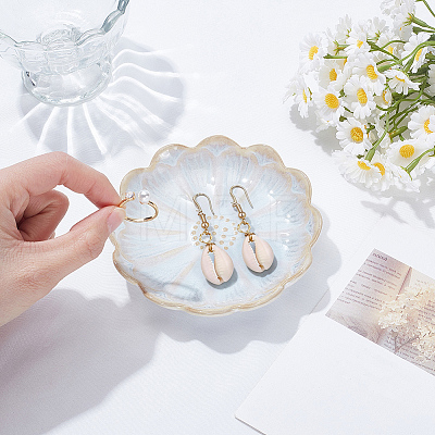 1Pc Porcelain Snack Plate AJEW-SP0006-04C-1