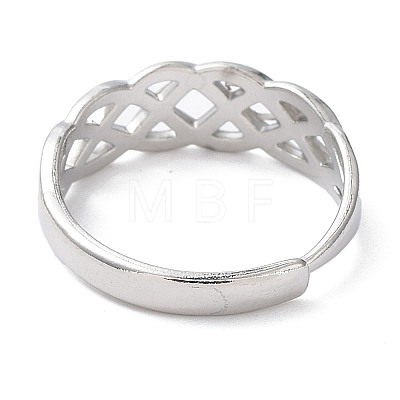 Non-Tarnish 304 Stainless Steel Hollow Sailor's Knot Adjustable Rings RJEW-D006-21P-1