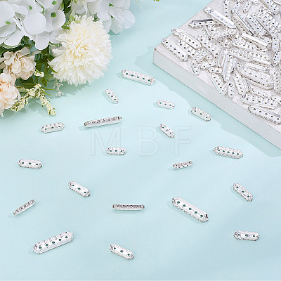 120Pcs 4 Styles Alloy Crystal Rhinestone Spacer Bars FIND-ME0004-07S-1