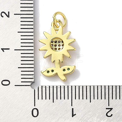 Rack Plating Brass Micro Pave Cubic Zirconia Pendants KK-Z039-10G-1