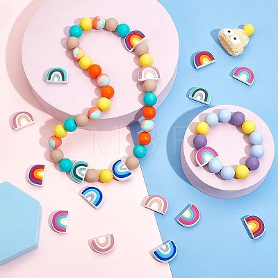 20Pcs 5 Colors Silicone Beads SIL-CA0001-09-1