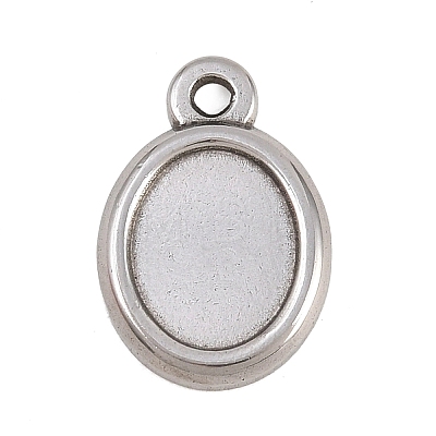 304 Stainless Steel Pendant Cabochon Settings STAS-D264-08D-P-1