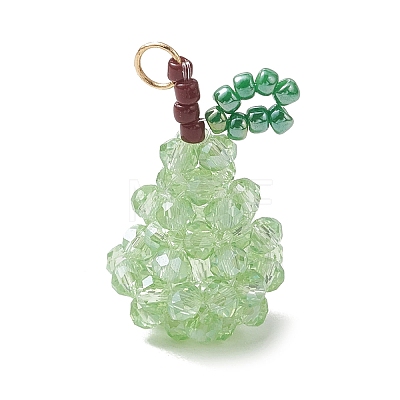 AB Color Plated Glass Pendants PALLOY-MZ01328-01-1