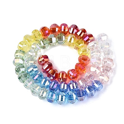 Electroplate Transparent Glass Beads Strands EGLA-N022-14A-B02-1