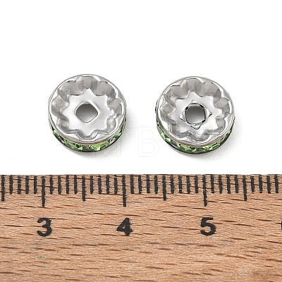 304 Stainless Steel Rhinestone Spacer Beads RB-CBA18B7-01P-17-1