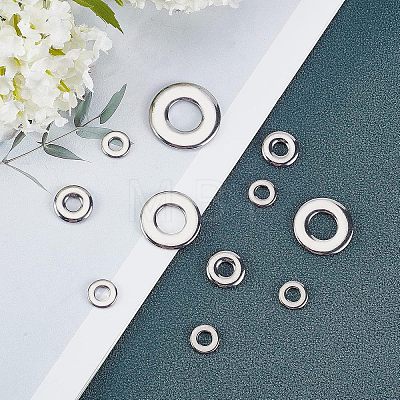 Unicraftale 24 Pcs 4 Styles 304 Stainless Steel Linking Rings STAS-UN0021-74P-1