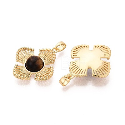 Natural Tiger Eye Pendants KK-N287-07G-03-1