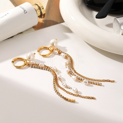 304 Stainless Steel Pave Clear Cubic Zirconia Hoop Earrings WG6C0B9-01-1